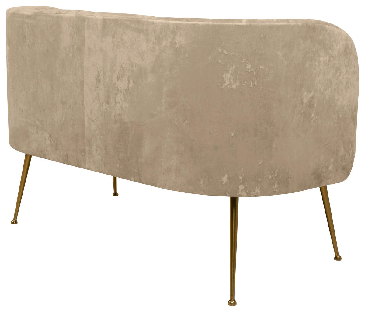 2-SITZER-SOFA Velours Beige  - Beige, KONVENTIONELL, Textil (126/77/70cm) - MID.YOU