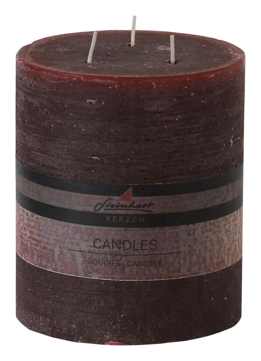DREIDOCHTKERZE 12/14 cm  - Dunkelrot, Basics, Naturmaterialien (12/14cm) - Steinhart
