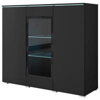 HIGHBOARD Vera  in 120/103,3/39,5 cm  - Schwarz/Grau, Trend, Glas/Holzwerkstoff (120/103,3/39,5cm) - P & B