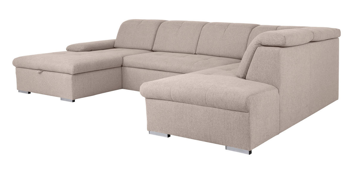 WOHNLANDSCHAFT in Beige  - Beige/Grau, Design, Textil/Metall (173/328/215cm) - MID.YOU