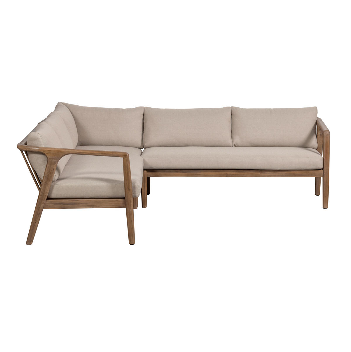 LOUNGEGARNITUR 227/227 cm Akazie vollmassiv  - Naturfarben, MODERN, Holz/Textil (227/227cm) - Livetastic