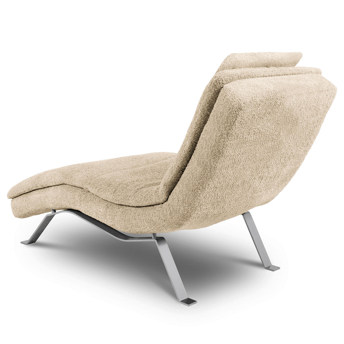 RELAXLIEGE Bouclé Creme  - Silberfarben/Creme, Design, Textil/Metall (65/95/171cm) - Celina Home