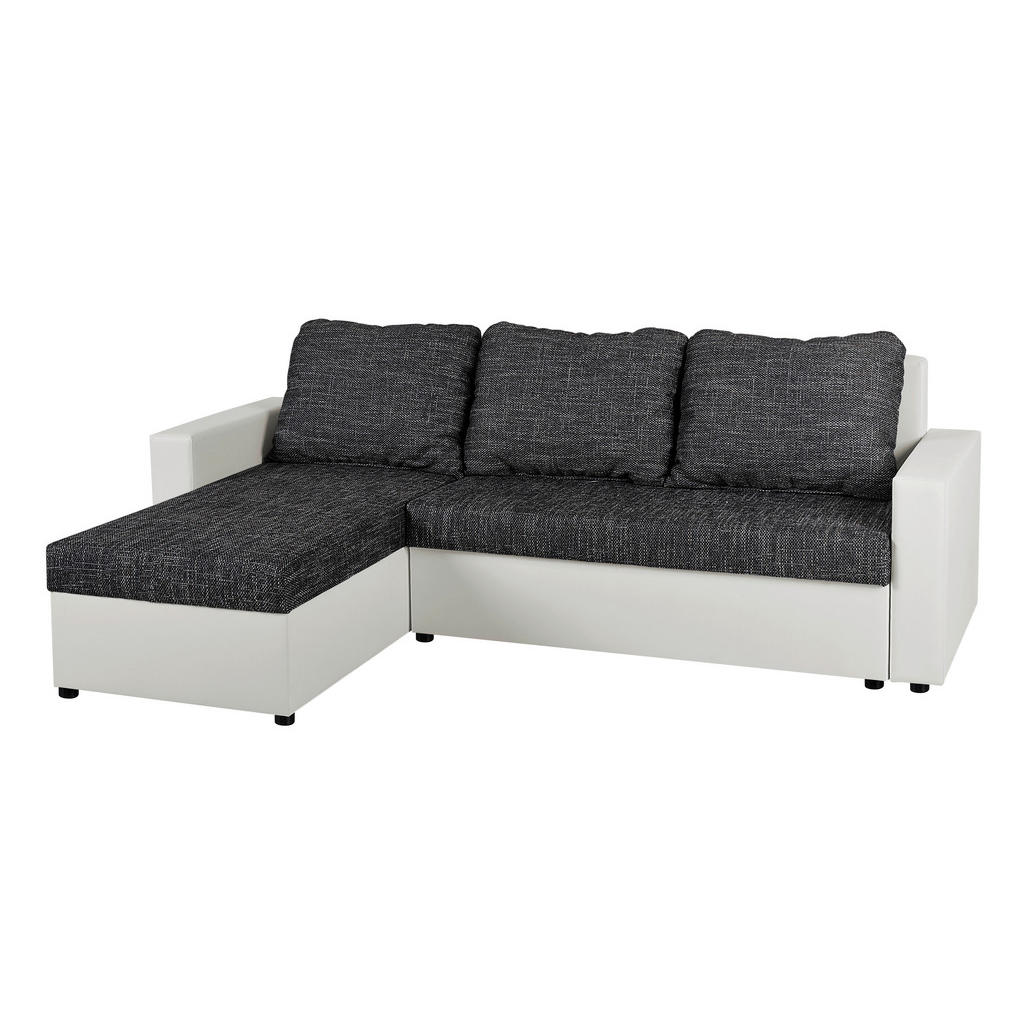 P & B ROHOVÁ SEDAČKA, textil, kompozitné drevo, čierna, biela