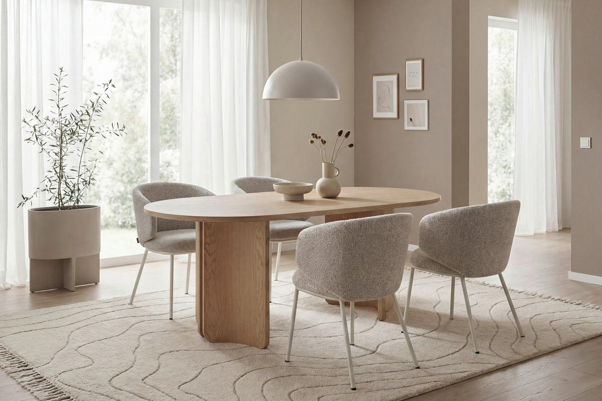 ESSTISCH 160/90/76 cm Echtholz, Nachbildung  Holzwerkstoff Eiche Bianco  - Eiche Bianco, MODERN, Holzwerkstoff (160/90/76cm) - Schöner Wohnen