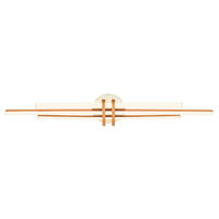 LED MENNYEZETI LÁMPA - cappuccino/szürkésbézs, Basics, műanyag/fém (98/16/7,5cm)