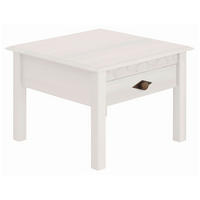COUCHTISCH LYON Kiefer 60/60/42 cm quadratisch Weiß  - Messingfarben/Weiß, Design, Holz/Metall (60/60/42cm) - Livetastic