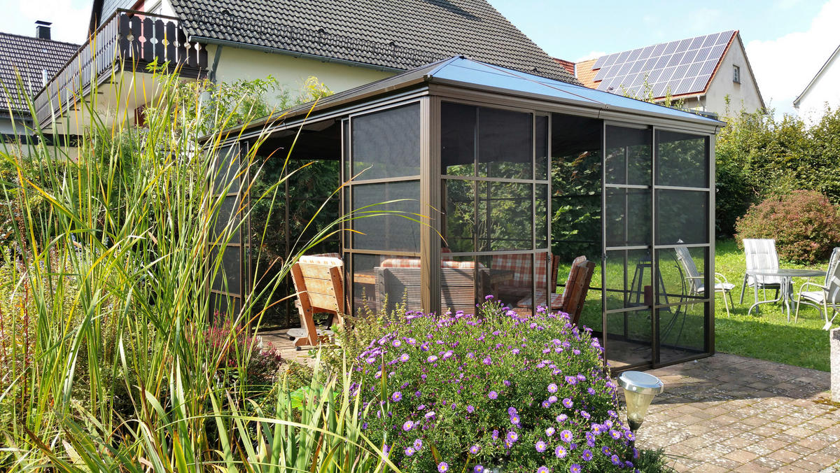 PAVILLON 427/296/362 cm   - Bronzefarben, Basics, Kunststoff/Metall (427/296/362cm)