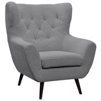 SESSEL Cord Hellgrau    - Hellgrau/Schwarz, Design, Holz/Textil (87/101/95cm) - Stylife