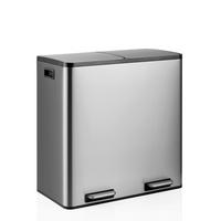 ABFALLEIMER 60 l  Metall  - Silberfarben/Schwarz, MODERN, Kunststoff/Metall (58,5/62/32cm) - MID.YOU