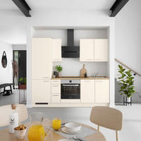 KÜCHENBLOCK Touch 240 cm  in Eichefarben, Magnolie  - Edelstahlfarben/Eichefarben, MODERN, Holzwerkstoff/Metall (240cm) - Nobilia