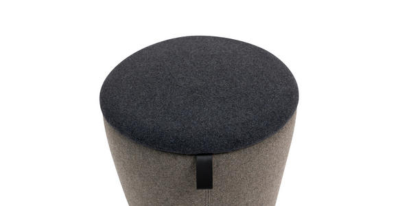 BÜROHOCKER 36,5/57/36,5 cm  - Schwarz/Grau, MODERN, Kunststoff/Textil (36,5/57/36,5cm) - Novel