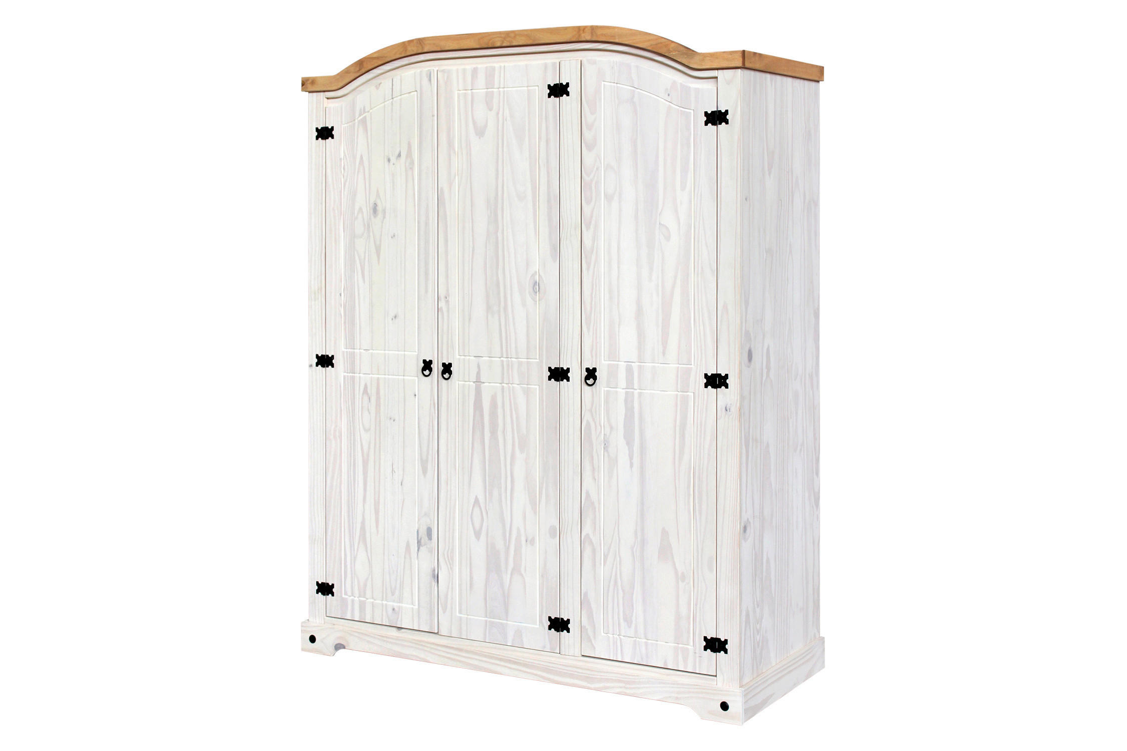 Mid.you Kleiderschrank Weiß, Honig 150x188x56 cm