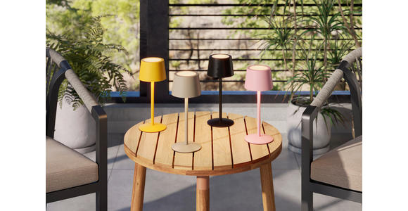 AKKU-TISCHLEUCHTE 9/22 cm  - Schwarz, Basics, Metall (9/22cm) - Novel