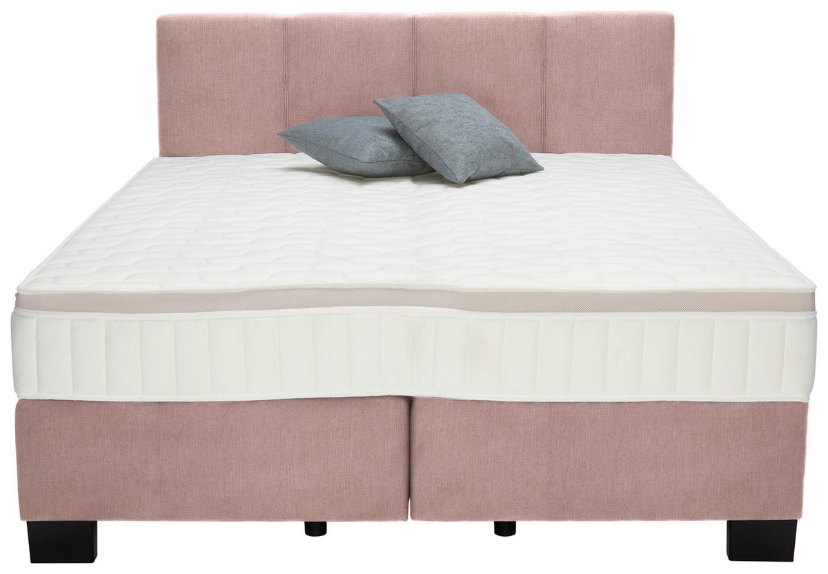 BOXSPRINGBETT 160/200 cm  in Rosa  - Schwarz/Rosa, Design, Kunststoff/Textil (160/200cm) - Hom`in
