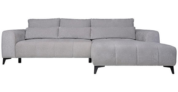 ECKSOFA  in Chenille Silberfarben  279/222 cm  - Silberfarben/Schwarz, KONVENTIONELL, Kunststoff/Textil (279/222cm) - Hom`in