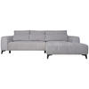 ECKSOFA Chenille Silberfarben  - Silberfarben/Schwarz, Konventionell, Kunststoff/Textil (279/222cm) - Hom`in