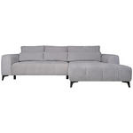 ECKSOFA  in Chenille Silberfarben  279/222 cm  - Silberfarben/Schwarz, KONVENTIONELL, Kunststoff/Textil (279/222cm) - Hom`in