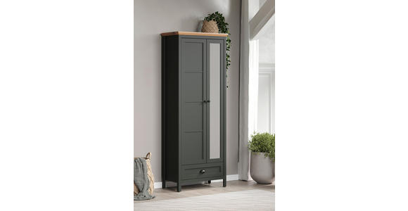 GARDEROBENSCHRANK 77/198/39 cm - Eichefarben/Schwarz, ROMANTIK / LANDHAUS, Holzwerkstoff/Kunststoff (77/198/39cm) - Landscape