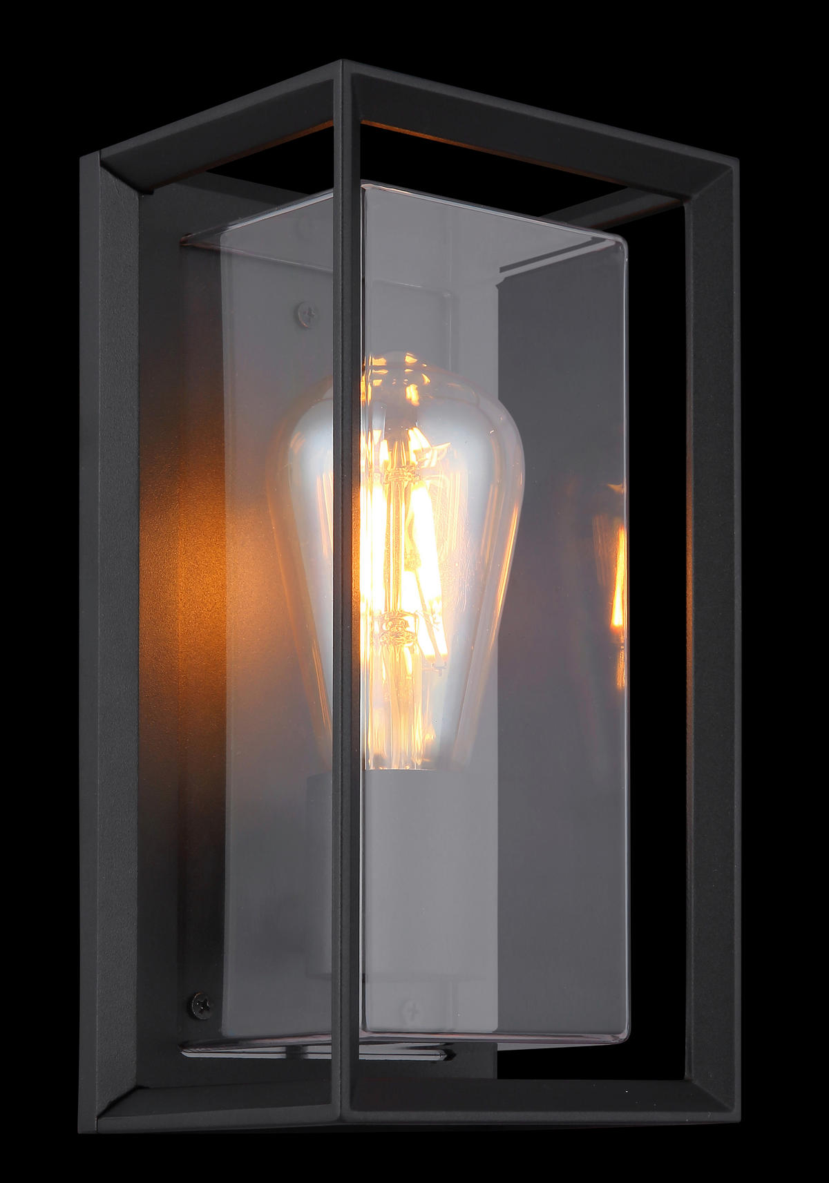 AUßENLEUCHTE 13/12,2/24,8 cm   - Klar/Schwarz, KONVENTIONELL, Kunststoff/Metall (13/12,2/24,8cm) - Globo