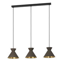 HÄNGLAMPA Nastasia  - cappuccino/mässingsfärgad, Design, metall/textil (100/24cm) - Eglo