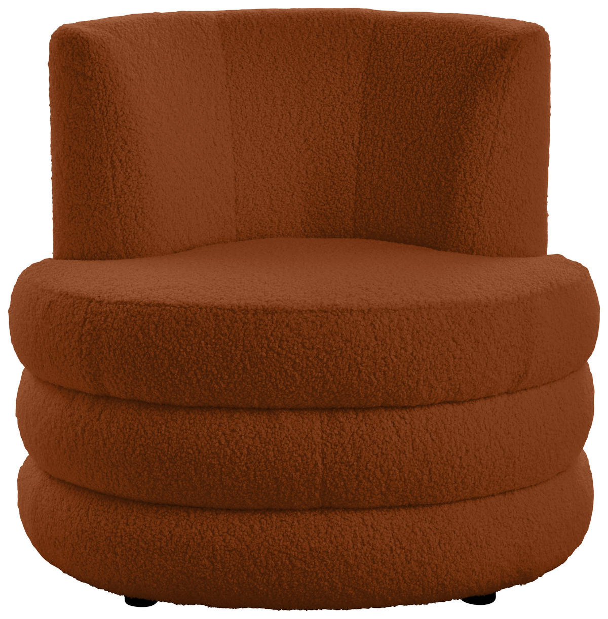 DESIGNSESSEL in Flachgewebe, Teddystoff Rostfarben  - Edelstahlfarben/Rostfarben, Trend, Textil/Metall (90/82/85cm) - Livetastic