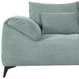 ECKSOFA  in Cord Mintgrün Zierkissen, Rückenkissen, Rücken echt  311/176 cm  - Schwarz/Mintgrün, KONVENTIONELL, Textil/Metall (311/176cm) - Carryhome