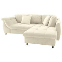 ECKSOFA Beige Mikrofaser Zierkissen, Rückenkissen, Schlaffunktion, Rücken echt  - Chromfarben/Beige, Design, Textil (250/190cm) - Livetastic