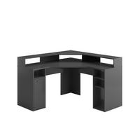 BIROU DE GAMING - antracit, Konventionell, plastic/material pe bază de lemn (139/139/91cm) - MID.YOU