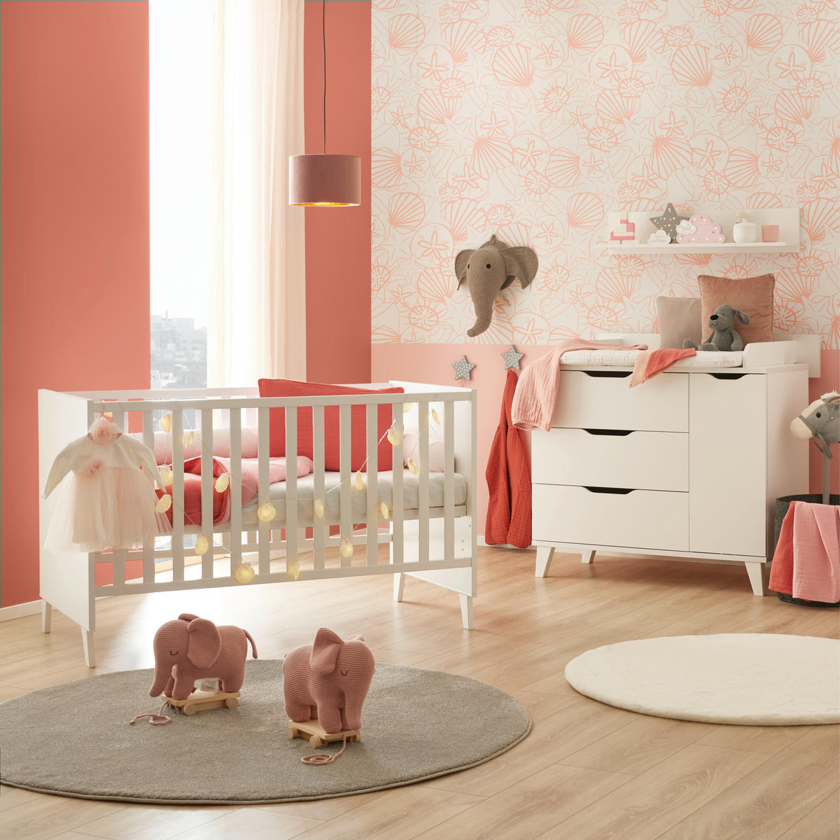 FELSZERELHETŐ OLDALLAPOK Michi  - fehér, Trend, faalapú anyag (139,00/18,4/1,8cm) - My Baby Lou