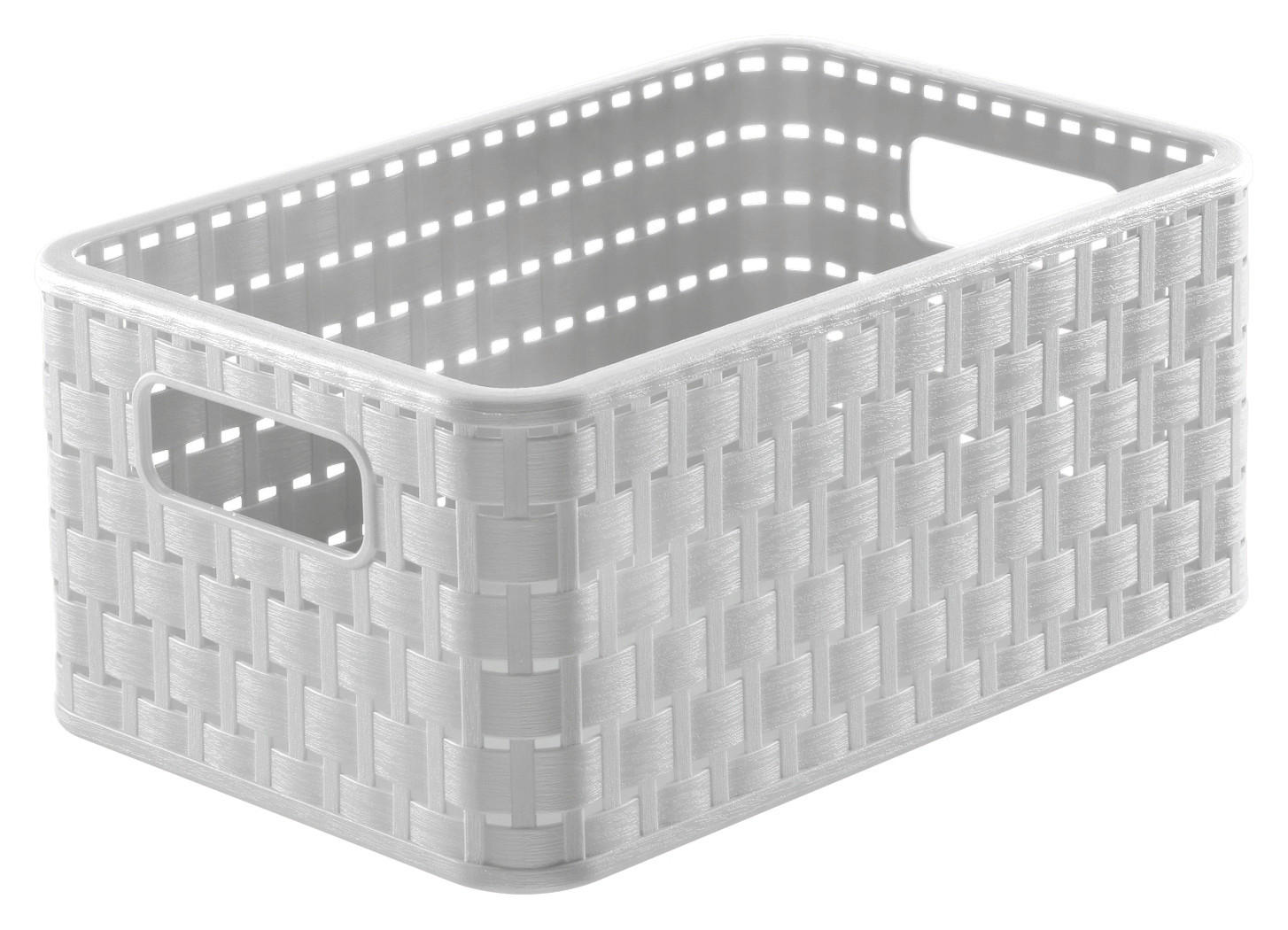 KOŠ bílá - bílá, Basics, plast (28/18,5/12,6cm) - Rotho