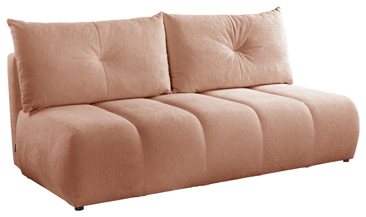 SCHLAFSOFA  mit Bettkasten erhältlich, Bettfunktion erhältlich Struktur Rosa  - Creme/Schwarz, Design, Holz/Textil (209/100/103cm) - MID.YOU