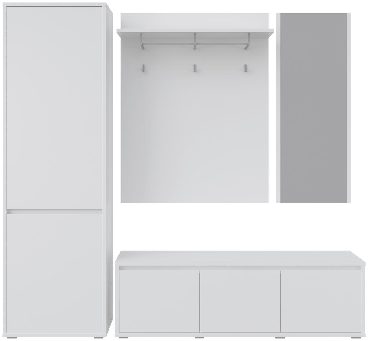 GARDEROBNA OMARA bela - srebrne barve/bela, Konvencionalno, leseni material (60/195/33,8cm) - Xora