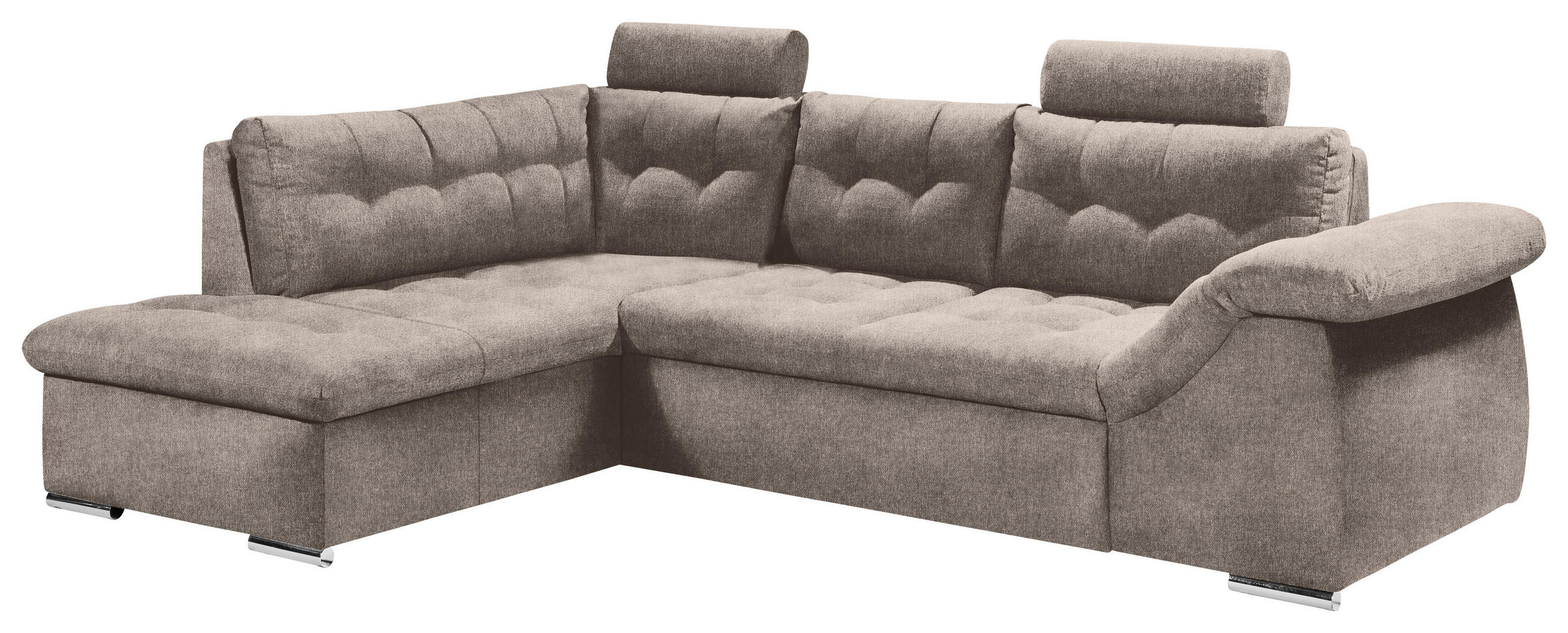 ECKSOFA Beige Mikrovelours  - Beige, KONVENTIONELL, Kunststoff/Textil (193/283cm) - MID.YOU