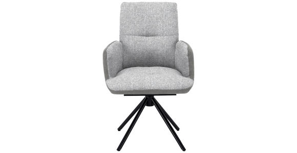 ARMLEHNSTUHL in Stahl Flachgewebe - Blau/Schwarz, Design, Textil/Metall (58/91/62cm) - Dieter Knoll