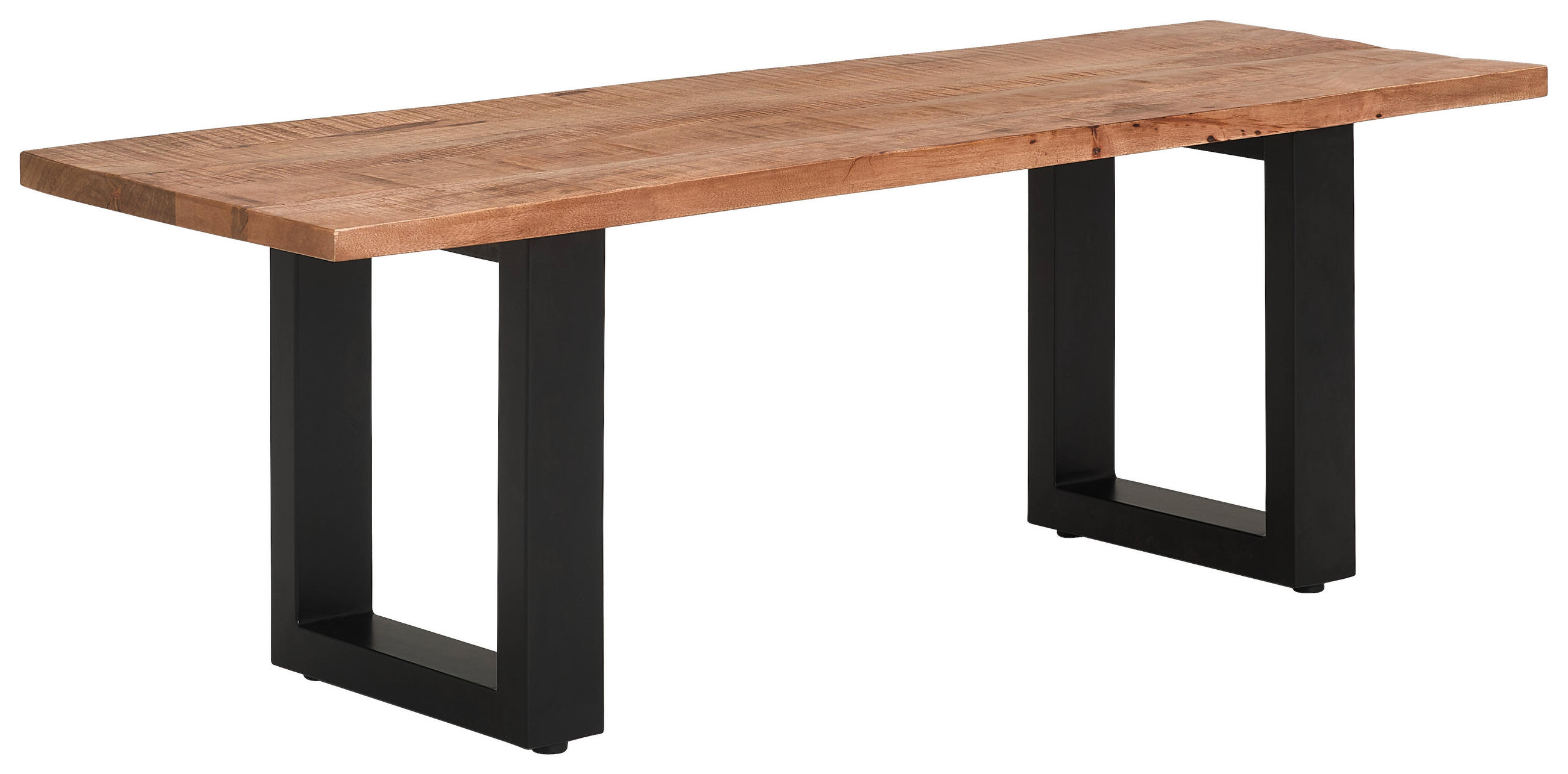 SITZBANK 140/45/45 cm Naturfarben Mangoholz vollmassiv Metall  - Schwarz/Naturfarben, LIFESTYLE, Holz/Metall (140/45/45cm) - Landscape