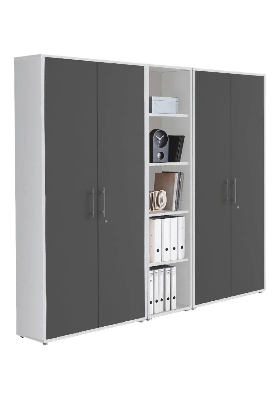 Mid.you Aktenschrank Office Edition Anthrazit, Weiß 212.9x185.6x33 cm