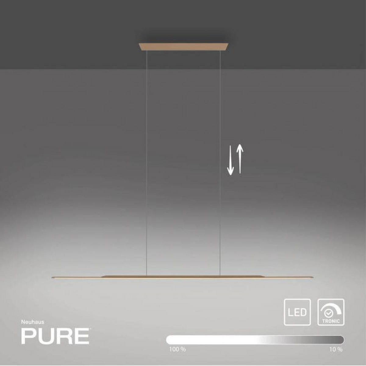 LED SVJETILJKA VISEĆA    125/2,5/150 cm     - brončane boje, Design, metal/plastika (125/2,5/150cm)