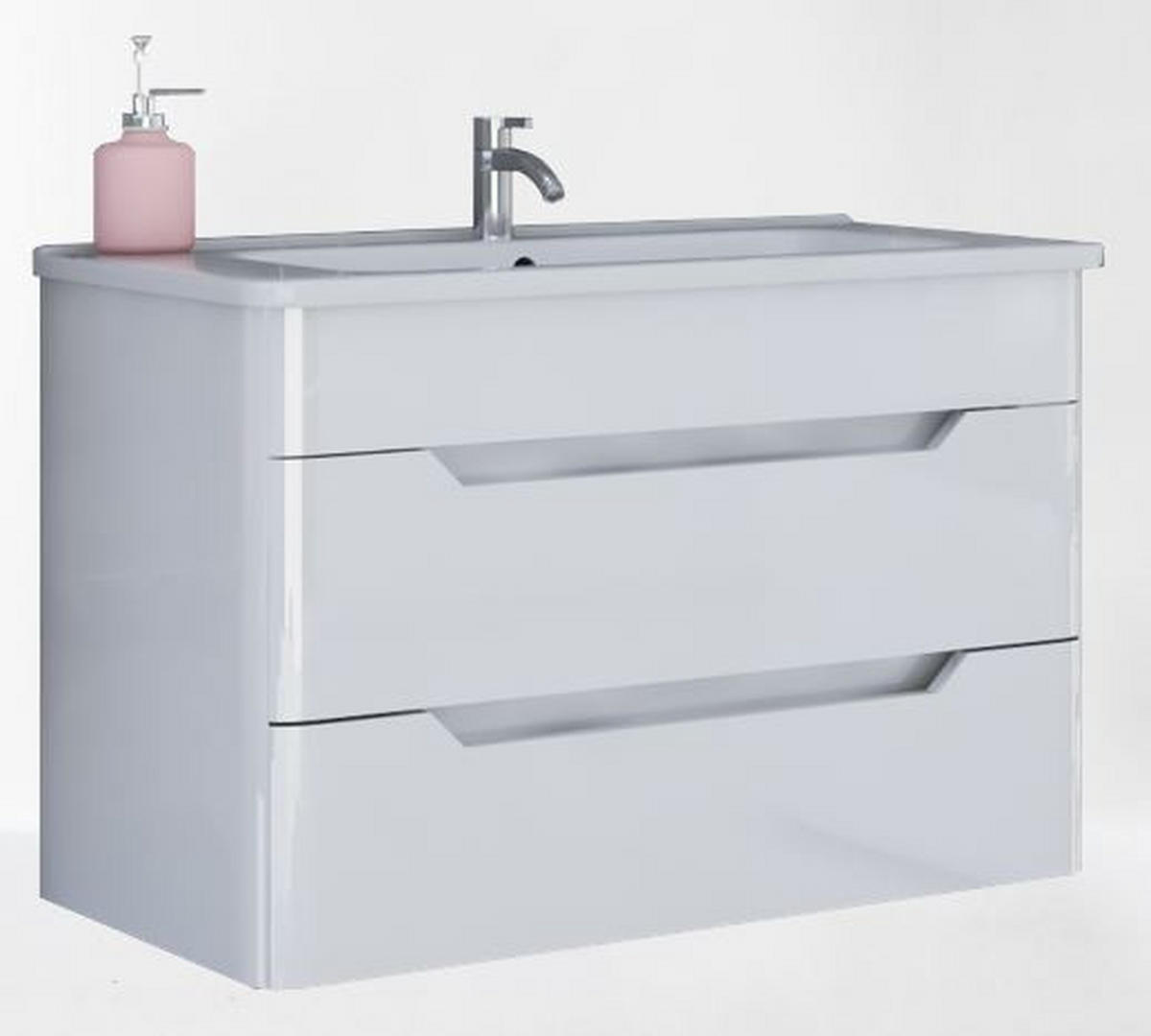 KOMBINOVANI UGRADNI UMIVAONIK  bela  - bela, Moderno, pločasti materijal/keramika (80/54/45cm)