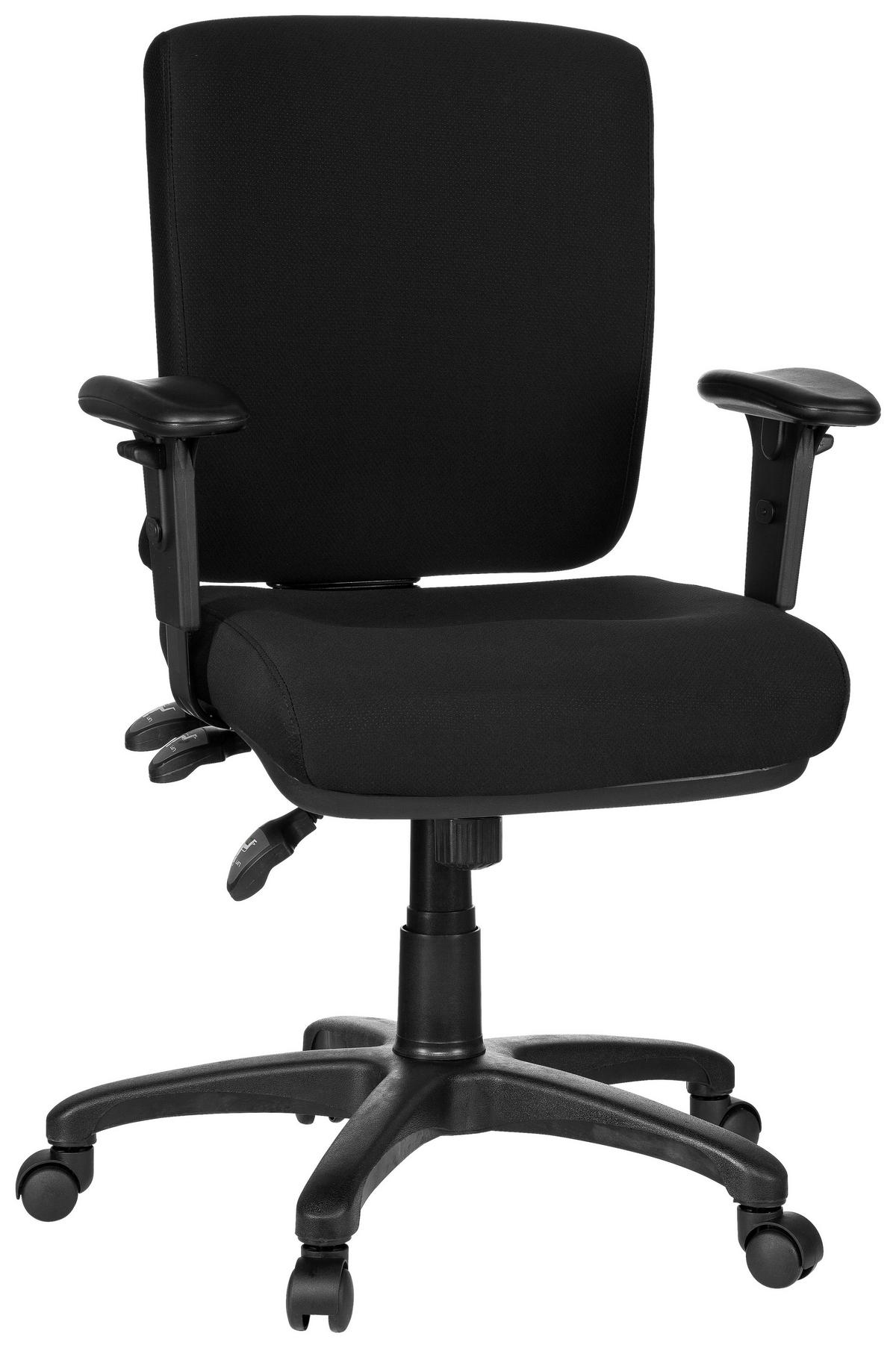 VRTLJIVI STOL umetna masa, tekstil črna  - črna, Basics, umetna masa/tekstil (56/114/45cm) - MID.YOU