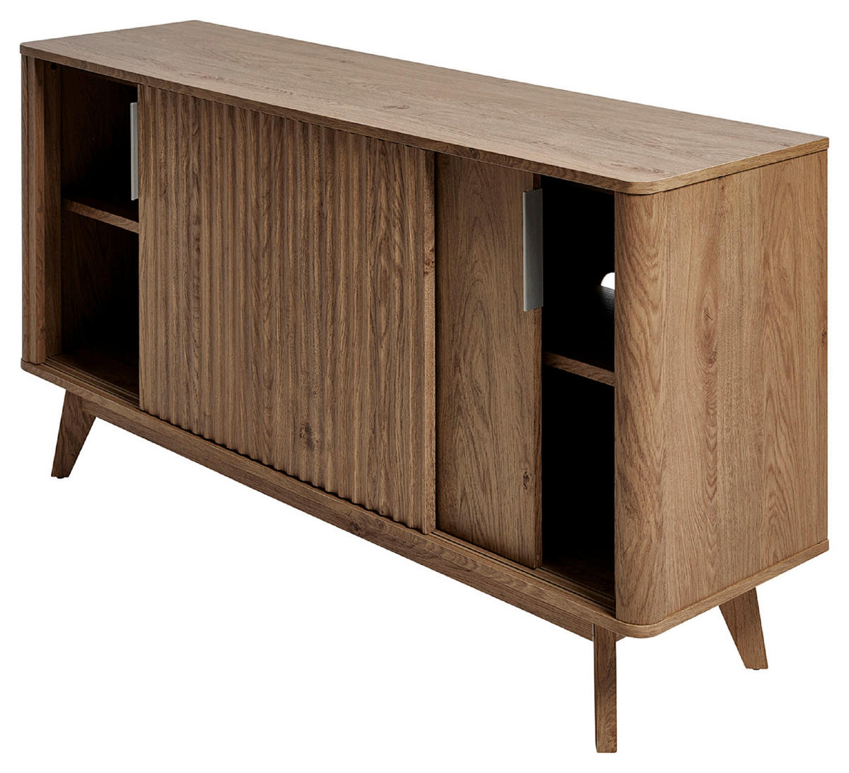 SIDEBOARD 148/76/39,8 cm  in Eichefarben  - Eichefarben/Alufarben, Modern, Holzwerkstoff/Metall (148/76/39,8cm) - MID.YOU