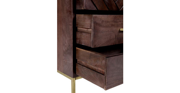 KOMMODE in 45/60/33 cm - Goldfarben/Braun, Trend, Holz/Metall (45/60/33cm) - Landscape
