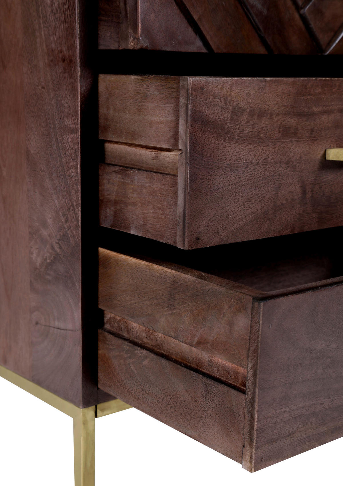 KOMMODE  in 45/60/33 cm  - Goldfarben/Braun, Trend, Holz/Metall (45/60/33cm) - Landscape