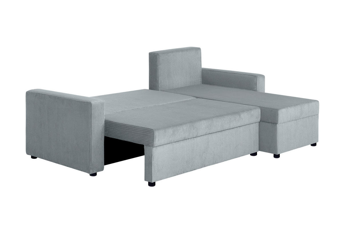 ECKSOFA Mintgrün Cord  - Creme/Schwarz, Design, Kunststoff/Textil (228/147cm) - P & B