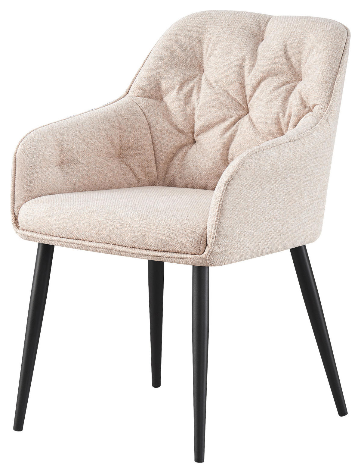 ARMLEHNSTUHL  in Eisen Webstoff  - Beige/Schwarz, Design, Textil/Metall (56/82/61,5cm) - Novel