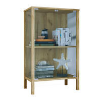 VITRÍNA, čiré, medový dub, 60/80/35 cm - černá/čiré, Design, kompozitní dřevo/plast (60/80/35cm) - Livetastic