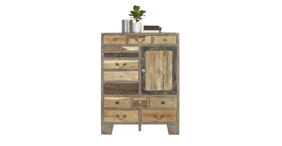 HIGHBOARD 90/118/40 cm  - Messingfarben/Multicolor, Trend, Keramik/Holz (90/118/40cm) - Landscape