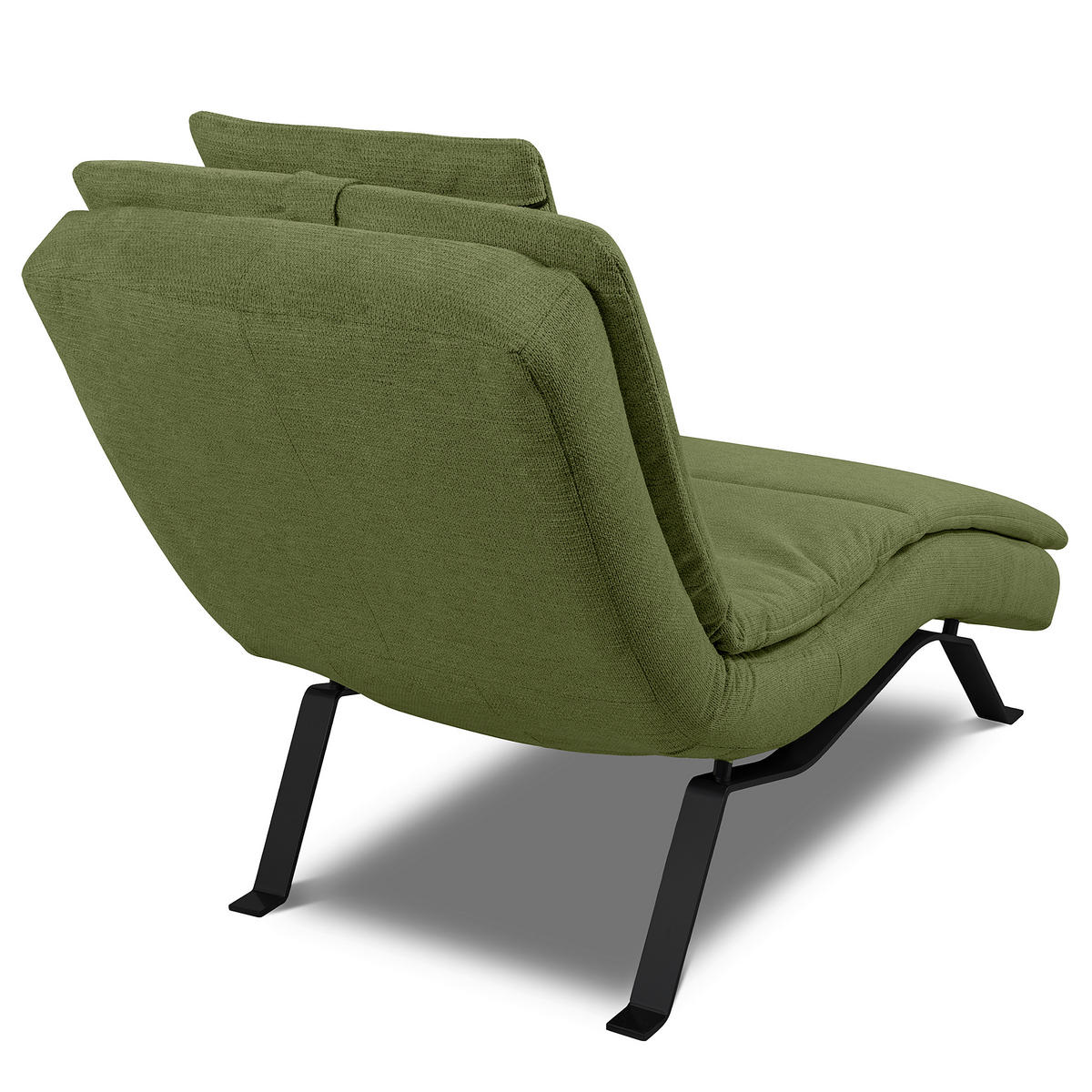 RELAXLIEGE Echtleder Grün  - Schwarz/Grün, Design, Leder/Metall (65/95/171cm) - Celina Home