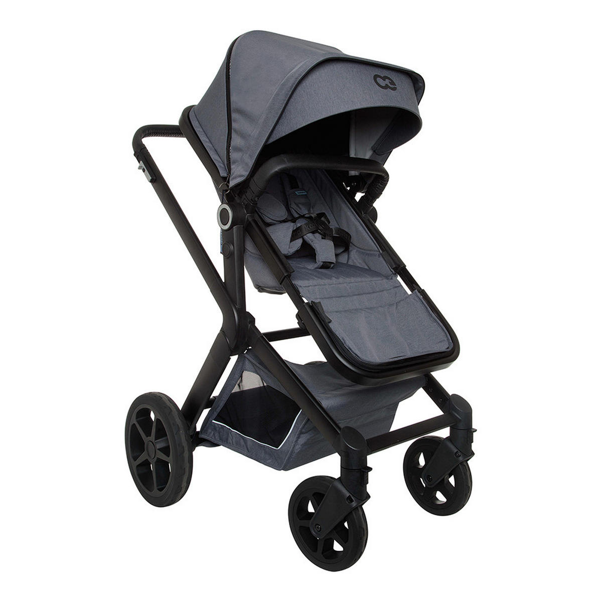 KINDERWAGEN   Dark Grey Melange  - Dunkelgrau/Schwarz, Basics, Kunststoff/Textil (103/60/115cm) - Koelstra