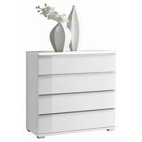 KOMMODE  in 120/80/40 cm  - Chromfarben/Weiß, Design, Glas/Holzwerkstoff (120/80/40cm) - Moderano