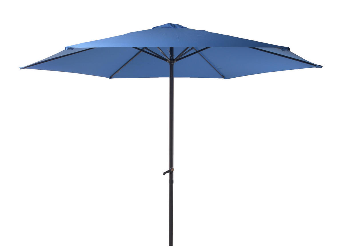 SONNENSCHIRM 295 cm Blau  - Blau/Grau, MODERN, Textil/Metall (295/250cm) - Gardenson